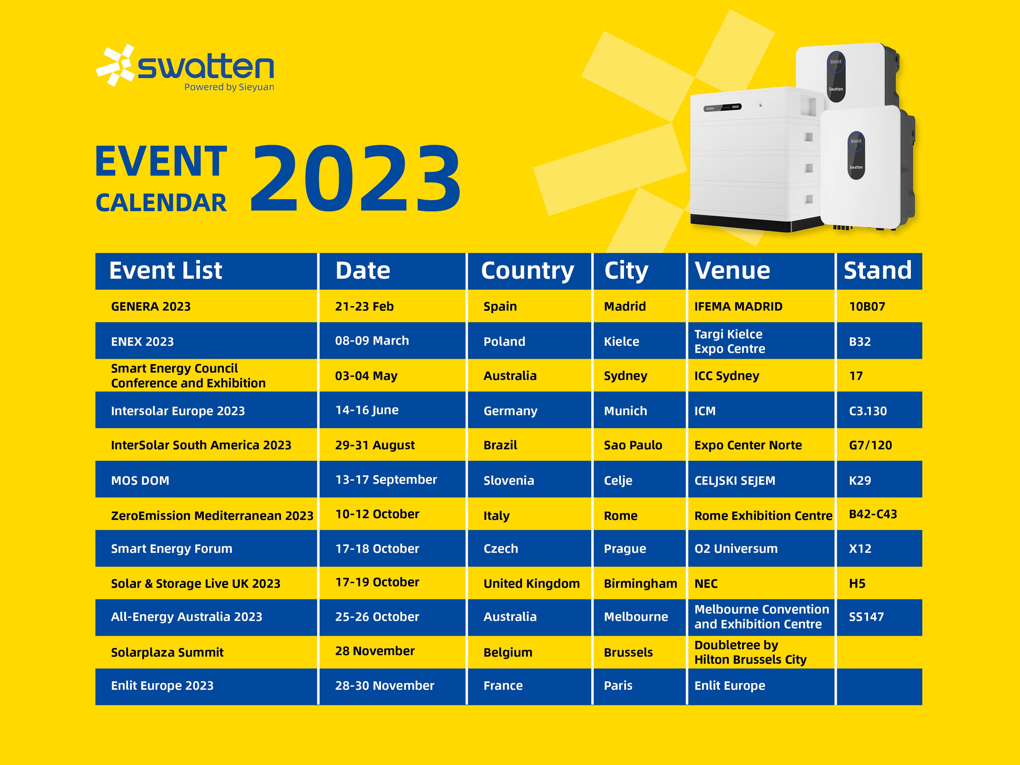 Календарь выставок Swatten 2023